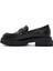 Kadın Siyah Toka Detaylı Deri Maskülen Loafer 24WFD184418 2