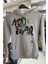 Erkek Çocuk Kapişonlu Baskılı Sweatshirt - Gri 1