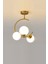 Hilal C Model Modern Spor Glop Beyaz Camlı Gold 3lü Plafonyer Avize 1