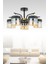 Fırat 5 Li Modern Plf (Siyah Gold) Bal Camlı Salon Mutfak Yatak Odası Genç Odası Avize 1