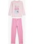 Tavşan Baskılı Uzun Kollu Pamuklu Pembe Kız Çocuk Pijama Takımı 5WLK40017MK 1