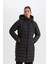 DeFactoFit Su İtici Uzun Şişme Mont Parka Kapüşonlu Slim Fit Dar Kesim Kapitoneli Fermuarlı Cepli A1556AX24WN 3