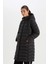 DeFactoFit Su İtici Uzun Şişme Mont Parka Kapüşonlu Slim Fit Dar Kesim Kapitoneli Fermuarlı Cepli A1556AX24WN 4