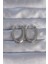 Pirinç Gümüş Renk Zirkon Taşlı Oval Model Küpe - TJ-BKP9078 2