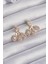 Pirinç Gold Renk Zirkon Taşlı Geometrik Model Küpe - TJ-BKP9210 1