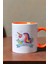 Kişiye Özel Unicorn Kupa Bardak Turuncu Kız Çocuğa Hediye 3