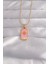 316L Çelik Gold Renk Pembe Mineli Güneş Model Tarot Kolye - TJ-BKO9029 1