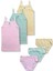 %100 Pamuklu Kız Çocuk İnce Askı Atlet Fanila Slip Külot Iç Çamaşır 3lü Set 1