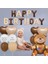 Yaş Folyolu Retro Ayıcık Kahverengi Folyolu Balon Happy Birthday Afiş Dekorasyon Doğum Günü Parti Seti Süsü 3