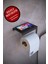 Metal Modern Telefon, Aksesuar Raflı Tuvalet Wc Kağıtlık Peçete Askısı Siyah 1