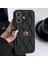 Apple iPhone 16 Plus Uyumlu Kılıf Zebana Camellia Deri Kılıf Siyah 1