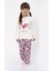 Kız Çocuk Ekru Fuşha Cool Kalp Baskılı 2'li Pijama Takımı 2