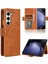 Samsung Galaxy Z Fold6 5g Vintage Pu Deri Cüzdan Standı Darbeye Dayanıklı Kapak (Yurt Dışından) 5