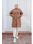 Boydan Fermuarlı Cepli Tunik Camel 24KT410 2