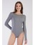 Kadın Çift Taş Işlemeli Şardonlu Ince Yumuşacık Kumaş Gri Thermal Çıtçıtlı Body C2T0N0O903 1