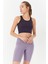 Mor Basic Sıfır Kol Dar Kalıp U Yaka Kadın Crop Top Atlet - 97162 1