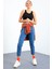 Lacivert Basic Sıfır Kol Dar Kalıp U Yaka Kadın Crop Top Atlet - 97160 2