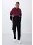 Erguvan Pamuklu Kalın Içi Tüylü Yumuşak Dokulu Comfort Fit Nakışlı Erkek Sweatshirt - 88417 3
