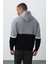 Gri Melanj Pamuklu Kalın Içi Tüylü Yumuşak Dokulu Comfort Fit Nakışlı Erkek Sweatshirt - 88417 5