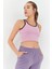 Pembe Basic Sıfır Kol Dar Kalıp U Yaka Kadın Crop Top Atlet - 97162 1