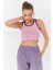 Pembe Basic Sıfır Kol Dar Kalıp U Yaka Kadın Crop Top Atlet - 97162 5