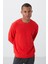 Fiesta Kompakt Pamuklu Kalın Pürüzsüz Dokulu O Yaka Standart Fit Erkek Sweatshirt -88405 4