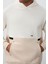 Ekru Pamuklu Kalın Içi Tüylü Yumuşak Dokulu Comfort Fit Nakışlı Erkek Sweatshirt - 88417 4