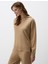 Bej Melanj Uzun Kollu Kapüşonlu Triko Sweatshirt 4