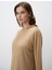 Bej Melanj Uzun Kollu Kapüşonlu Triko Sweatshirt 5