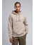 Washington Erkek Kapüşonlu Sweatshirt Bej 4