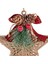 Altın Simli Kozalaklı Noel Yıldız Dekor 12X13CM 2