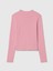 Kız Çocuk Pembe Fitilli Mockneck Yaka T-Shirt 2