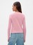 Kız Çocuk Pembe Fitilli Mockneck Yaka T-Shirt 4