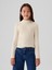 Kız Çocuk Kırık Beyaz Fitilli Mockneck Yaka T-Shirt 1