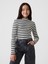 Kız Çocuk Lacivert Fitilli Mockneck Yaka T-Shirt 1