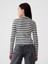 Kız Çocuk Lacivert Fitilli Mockneck Yaka T-Shirt 4