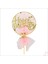 Happy Birthday Tüllü Metal Pasta Süsü, 21CM x 11CM - Pembe 1