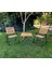 Metal Iskeletli Ahşap Piknik / Bahçe Bistro Set (2 Sandalye + 1 Sehpa) 5