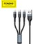 Apple iPhone Uyumlu 3in1 Type-C 3 Amper 1.2 Metre Foneng Hızlı Şarj Kablosu 5