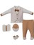 247491 Erkek Bebek Pepulse Yelekli Açık Kahve Hastane Çıkış Zıbın Set (0-3 Ay) 1