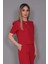 Kayık Yaka Kısa Kol Bluz-Kırmızı 4