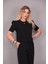 Kayık Yaka Kısa Kol Bluz-Siyah 5