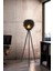 Lotus Metal Ayaklı Yerpuar Anahtarlı Ahşap Modern Tripod Üç Ayaklı Lambader Aydınlatma 1