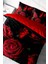 Doğal Pamuk Çift Kişilik 3D Digital Water Drop Rose Nevresim Takımı 1