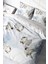Çift Kişilik Lastikli Çarşaflı Pamuk Saten Snow Bird Nevresim Takımı 3