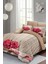 Çift Kişilik Lastikli Çarşaflı Pamuk Saten Pink Flowers Nevresim Takımı 3