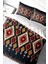 Çift Kişilik Sık Dokuma Pamuk Saten 3D Özel Tasarım Ethnic Geometric Nevresim Takımı 1
