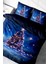 Yılbaşı Çift Kişilik Nevresim Lastikli Çarşaflı Pamuk Saten Starry Tree Nevresim Takımı 1