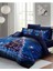 Yılbaşı Çift Kişilik Nevresim Lastikli Çarşaflı Pamuk Saten Starry Tree Nevresim Takımı 3