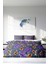 Çift Kişilik Lastikli Çarşaflı Pamuk Saten Purple Floral Nevresim Takımı 1